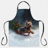 Yorkshire Terrier Weihnachtsschnee Schürze (Vorderseite)