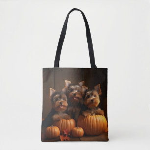 Yorkshire Terrier Welpe Herbstfreude Kürbis Tasche
