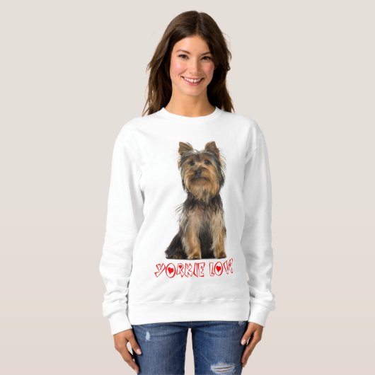 Yorkshire Terrier Welpe Hund Ladys Sweatshirt (Vorne ganz)