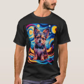 Yorkshire Terrier Welpe im Stil von Starry Night G T-Shirt (Vorderseite)