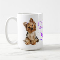 Yorkshire Terrier Welpe Türkis Punkte Tasse