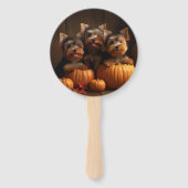 Yorkshire Terrier Welppy Autumn Delight Pumpkin Fächer (Rückseite)