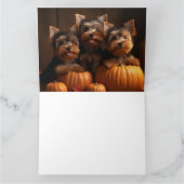 Yorkshire Terrier Welppy Autumn Delight Pumpkin Karte (Innenseite)