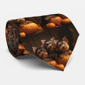 Yorkshire Terrier Welppy Autumn Delight Pumpkin Krawatte (Gerollt)