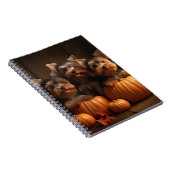 Yorkshire Terrier Welppy Autumn Delight Pumpkin Notizblock (Rechte Seite)