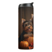 Yorkshire Terrier Welppy Autumn Delight Pumpkin Thermosbecher (Nach links gedreht)