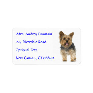 Yorkshire Terrier Welppy Name Address Mailing Labe Adressaufkleber
