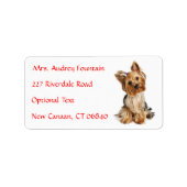 Yorkshire Terrier Welppy Name Address Mailing Labe Adressaufkleber (Vorne)