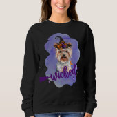 Yorkshire Terrier Wicked Hexe Lila Sweatshirt (Vorderseite)