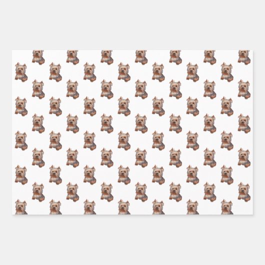 Yorkshire Terrier Wrapping Paper Sheets Geschenkpapier Set (Vorderseite 3)