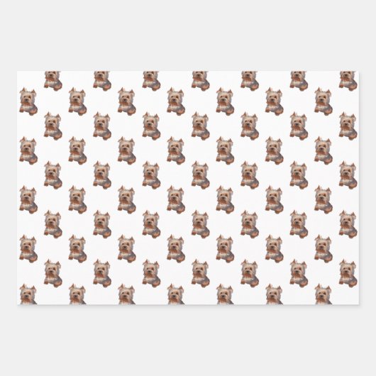 Yorkshire Terrier Wrapping Paper Sheets Geschenkpapier Set (Vorderseite 2)
