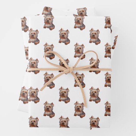 Yorkshire Terrier Wrapping Paper Sheets Geschenkpapier Set (Beispiel)