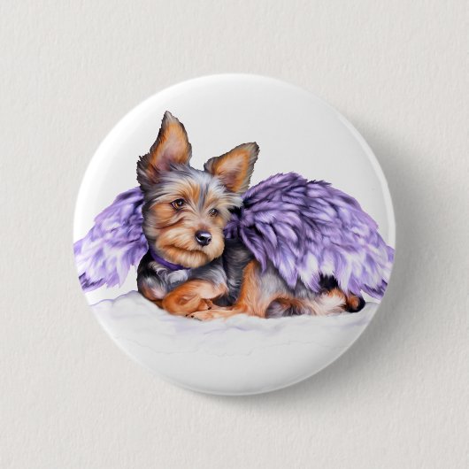 Yorkshire Terrier Yorkie Angel Button (Vorderseite)