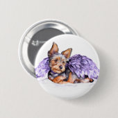 Yorkshire Terrier Yorkie Angel Button (Vorne & Hinten)