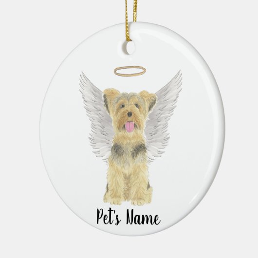 Yorkshire Terrier Yorkie Beileid Memorial Keramik Ornament (Links)