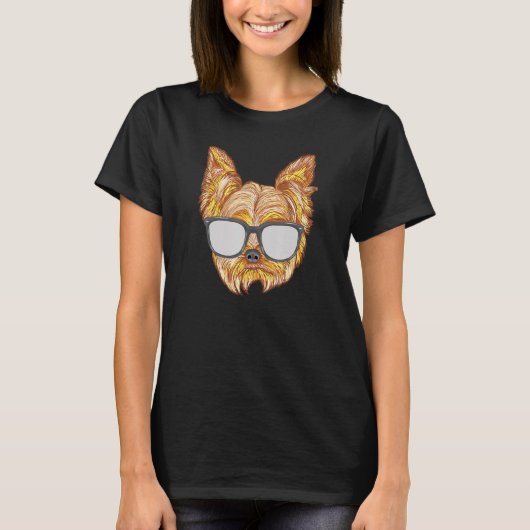 Yorkshire Terrier Yorkie Dog Sonnenbrille T-Shirt (Vorderseite)