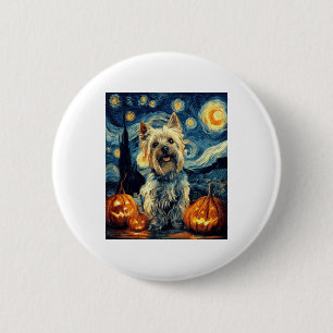 Yorkshire Terrier Yorkie Dog van gogh stry ni Button