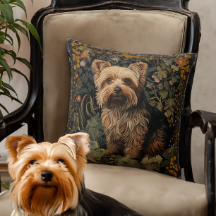 Yorkshire Terrier Yorkie Dog Vintag Floral Kissen