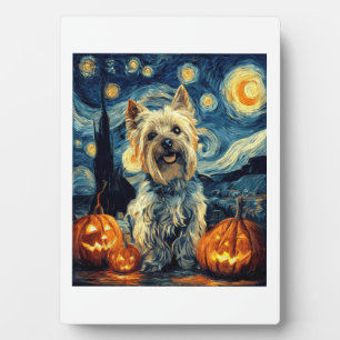 Yorkshire Terrier Yorkie Hund von van gogh Sternen Fotoplatte