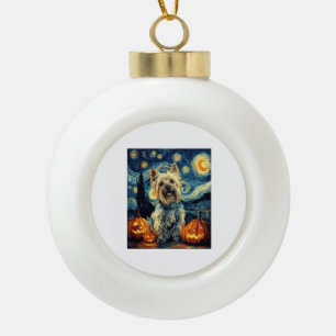 Yorkshire Terrier Yorkie Hund von van gogh Sternen Keramik Kugel-Ornament