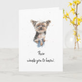 Yorkshire Terrier, Yorkie, maßgeschneidert Mutter Karte (Gelbe Blume)