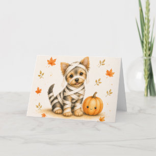 Yorkshire Terrier Yorkie Mumie Halloween Karte