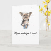 Yorkshire Terrier, Yorkie personalisiert Vathers D Karte (Gelbe Blume)