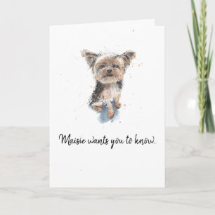 Yorkshire Terrier, Yorkie personalisiert Vathers D Karte