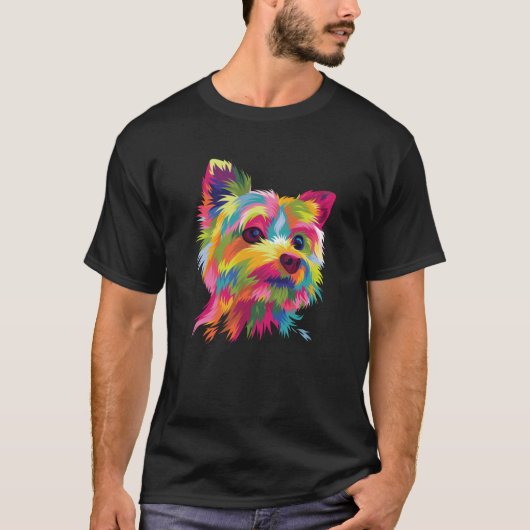 Yorkshire Terrier Yorkie Pop Art Popart Dog Gift S T-Shirt (Vorderseite)