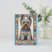 Yorkshire Terrier Yorkie Postkarte (Stehend Vorderseite)