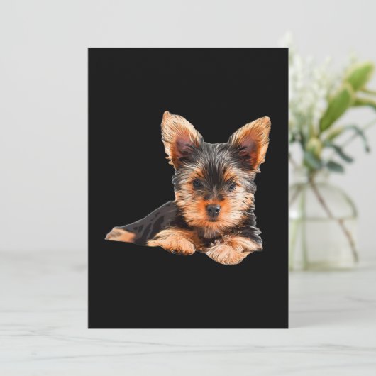 Yorkshire Terrier Yorkie Puppy Dog Dankeskarte (Stehend Vorderseite)