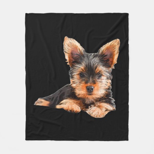 Yorkshire Terrier Yorkie Puppy Dog Fleecedecke (Vorderseite)