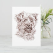 Yorkshire Terrier Zeichnend Einladung (Stehend Vorderseite)