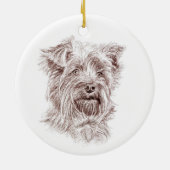 Yorkshire Terrier Zeichnend Keramik Ornament (Hinten)