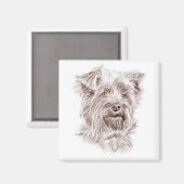 Yorkshire Terrier Zeichnend Magnet (Vorderseite/Rückseite)