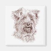 Yorkshire Terrier Zeichnend Magnet (Vorne)