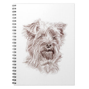 Yorkshire Terrier Zeichnend Notizblock