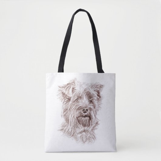 Yorkshire Terrier Zeichnend Tasche (Vorderseite)