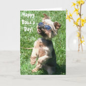 Yorkshire-Terriergrußkarte des glücklichen Chefs Karte (Gelbe Blume)