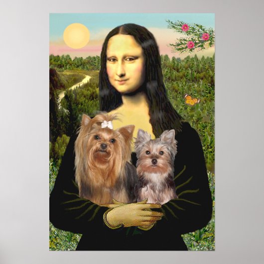 Yorkshire Terriers (7 und 19) - Mona Lisa Poster (Vorne)