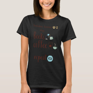 Yorkshire Terriers Hunde Bücher und Kaffee der grö T-Shirt