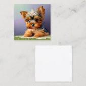Yorkshire Terriers oder Yorkies, wie sie Affec sin Quadratische Visitenkarte (Vorne/Hinten)