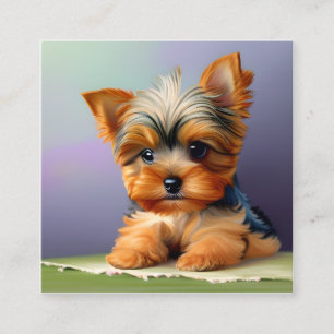 Yorkshire Terriers oder Yorkies, wie sie Affec sin Quadratische Visitenkarte