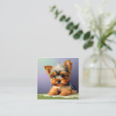 Yorkshire Terriers oder Yorkies, wie sie Affec sin Quadratische Visitenkarte (Stehend Vorderseite)