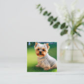 Yorkshire Terriers oder Yorkies, wie sie Affec sin Quadratische Visitenkarte (Stehend Vorderseite)