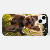 Yorkshire Terriers spielen im Gras Case-Mate iPhone Hülle (Rückseite (Horizontal))