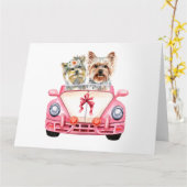 Yorkshire Terrier's Wedding Design Karte (Gelbe Blume)