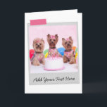 Yorkshire Terriers Yorkies Birthday Cake Funny Karte<br><div class="desc">Mit diesem skurrilen und unterhaltsamen Canyondesign lassen sich die Hundefreunde in den Tag eintauchen!</div>