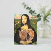 Yorkshire Terriers (zwei) - Mona Lisa Postkarte (Stehend Vorderseite)