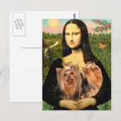 Yorkshire Terriers (zwei) - Mona Lisa Postkarte (Vorne/Hinten)
